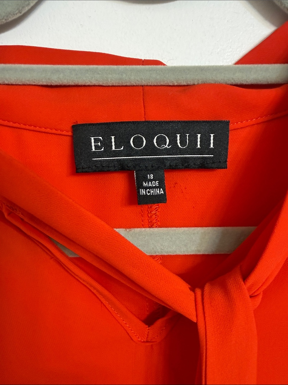 Eloquii Vibrant Red Tie-Neck Blouse - Picture 2 of 2
